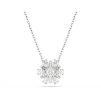 Swarovski Idyllia Anhänger, Verschiedene Schliffe, Schneeflocke, Weiß, Rhodiniert
