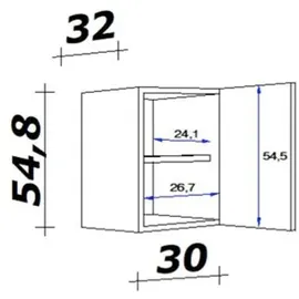 Flex-Well Hängeschrank Samoa 30 x 54,8 x 32 cm Beige