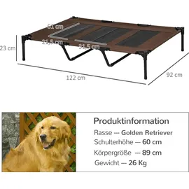 PawHut Hundesofa rund 100 x 100 cm braun