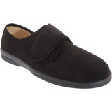 Sleepers Herren Arthur Hausschuhe/Pantoffeln mit Klettverschluss, besonders weit (47 EU) (Schwarz) - 47 EU