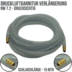 9 mm PVC Druck Press Luft Kompressor Schlauch Verlängerung Stecker-> Stecker PN ...