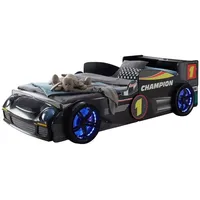 PREISBRECHER Autobett Rinum, Liegefläche 90x200cm, Schwarz mit Fotodruck - 106x64x220 (B/H/T) schwarz