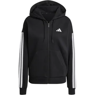 adidas Essentials 3-Streifen Fleece Damen Kapuzensweater, schwarz - black/white XXL