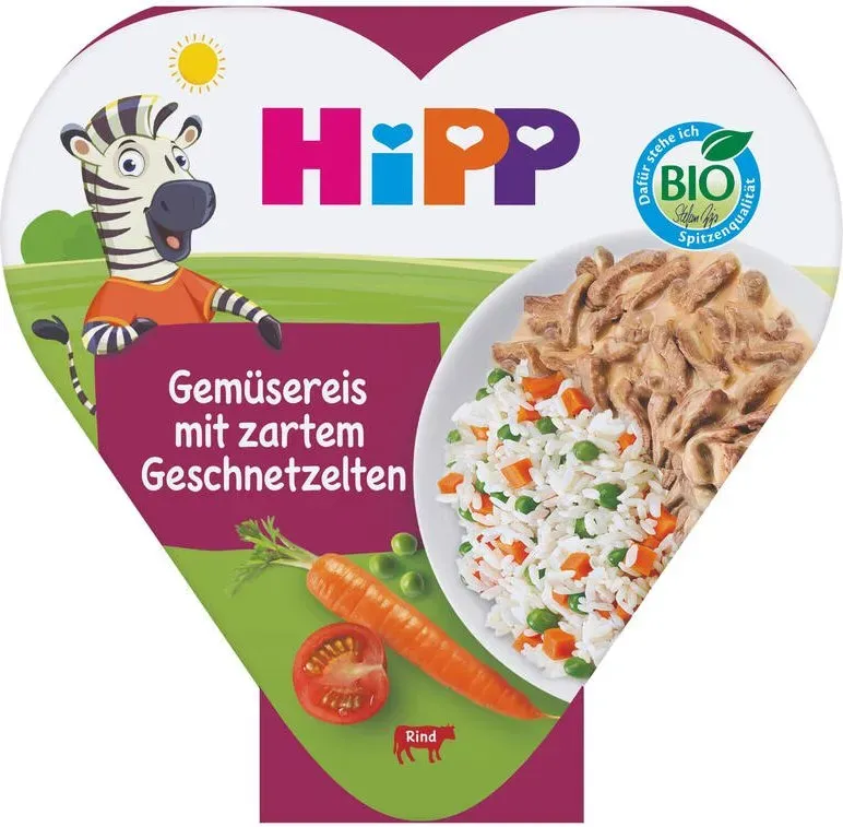 HiPP Kinder-Teller Gemüsereis mit Erbsen & zartem Geschnetzelten 1-3 Jahre 250 g