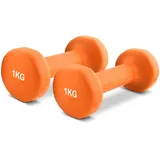 MSPORTS Hanteln Set Premium 0,5-5 kg Kurzhanteln Paar inkl. Übungsposter und Workout App - Calisthenics Equipment | 1 kg - Hantelset