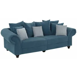 Home Affaire Big-Sofa HOME AFFAIRE "King Henry Mega Sofa, viel Platz, Breite 242cm, Federkern", blau (petrol), B:242cm H:90cm T:103cm, Samtcord »Ribbon« (88% Polyester 12% Polyacryl);Luxus-Microfaser (100% Polyester), Sofas, Big-Sofa, in legerer Polsterung und vielen