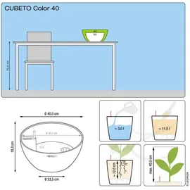 LECHUZA Cubeto Stone 40 Komplettset Ø 40 x 18 cm graphitschwarz