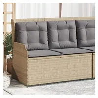 VidaXL Gartenbank Verstellbar mit Kissen Beige Poly Rattan