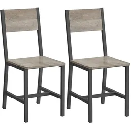 VASAGLE Esszimmerstuhl Holzstuhl grau 2er Set