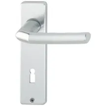 HOPPE Kurzschildgarnitur Birm.1117/202KP Alu.F1 SK/OL eck.Drückergrt.HOPPE