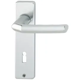 HOPPE Kurzschildgarnitur Birm.1117/202KP Alu.F1 SK/OL eck.Drückergrt.HOPPE