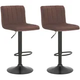CLP 2er Set Barhocker Jamie Samt braun