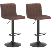 CLP 2er Set Barhocker Jamie Samt braun