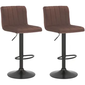 CLP 2er Set Barhocker Jamie Samt braun