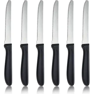 hunnycook Frühstücksmesser 6 Stück, Wellenförmiger Tafelmesser mit Wellenschliff, Frühstücksmesser set aus Edelstahl, Besteck messer set für Haus und Restaurant, Spülmaschinenfest