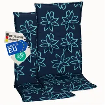 nyvi Hochlehnerauflage 118 x 50 cm Blume Hellblau 2 St.