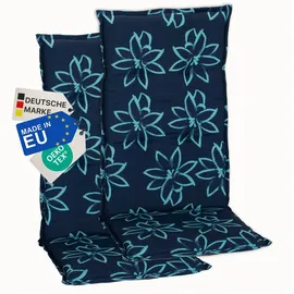 nyvi Hochlehnerauflage 118 x 50 cm Blume Hellblau 2 St.