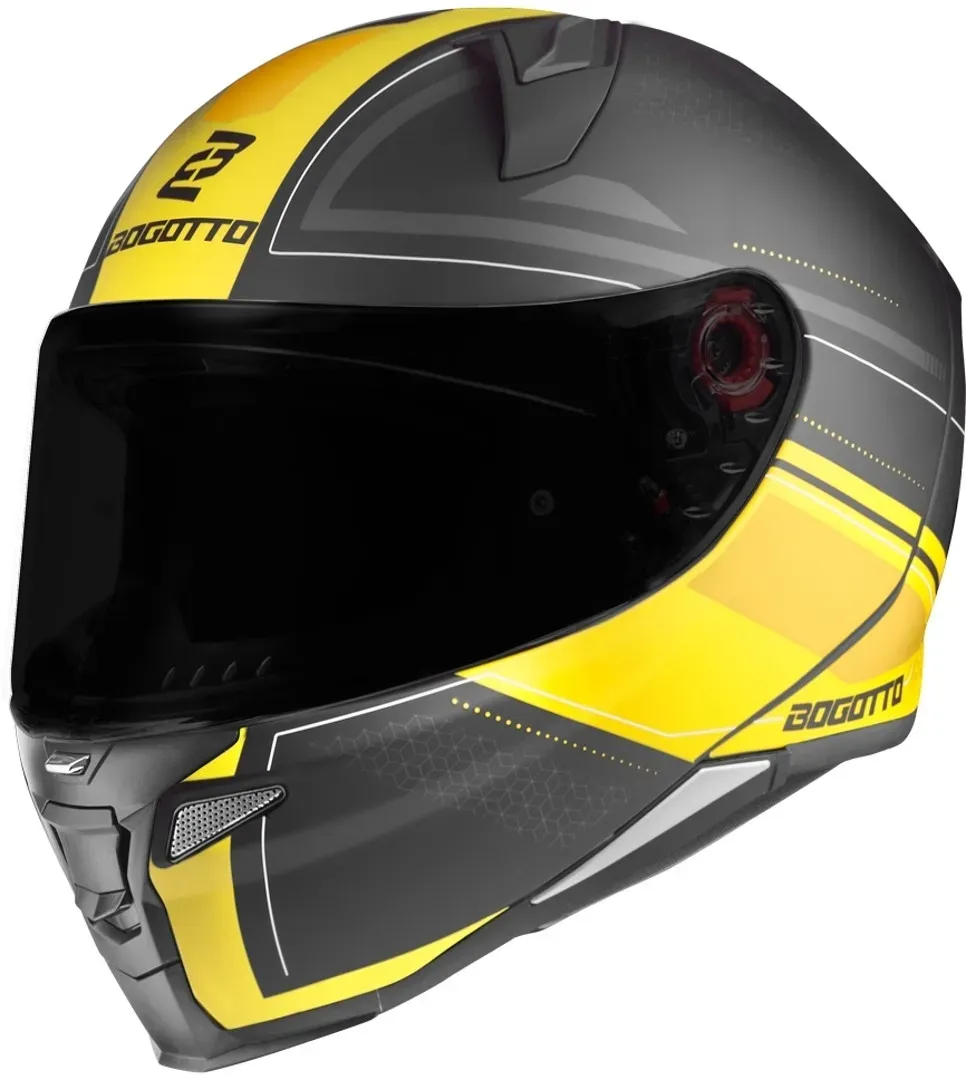 Bogotto FF110 Cinder Helm, zwart-geel, S Voorman