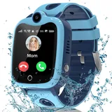 4G Smartwatch Kinder mit GPS und Telefon Videoanruf, Kinder Smartwatch mit GPS mit SIM, Smart Watch Kinder Uhr Anrufen SOS IP68 Wasserdicht Spiele Schulmodus Kamera Wecker,Geschenke für Mädchen Jungen