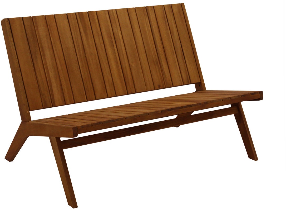 Banc de jardin en bois massif 2 places L116 cm TIDAK