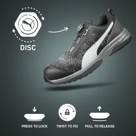 Puma Charge Black DISC Low S1P ESD HRO SRC Arbeitsschuhe Schwarz BOA 41