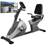 Skandika Ergometer Centaurus Heimtrainer mit Rückenlehne, Liege-Ergometer, bis 150 kg (1-tlg), 13kg Schwungmasse, 12 Trainingsprogramme, Bluetooth, App-Steuerung