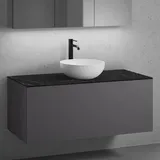neoro n50 Unterschrank B: 120 cm mit 1 Auszug, Waschtisch Ø 40 cm weiß matt, B: 120.5 BN0064WM+BN0434GR+BN0404C2