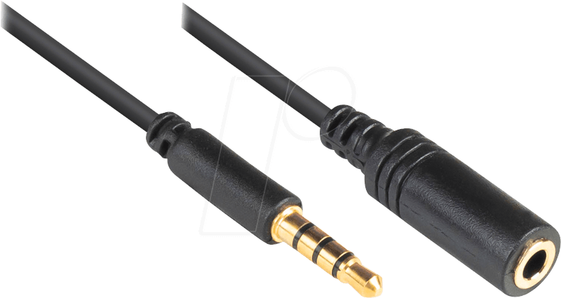 GC AS-35V4B3 - Audio Kabel, 3,5 mm 4-Pol Klinkenstecker auf Kupplung, 3,0 m