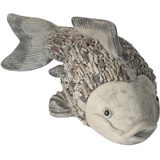 Expo-Börse Steinfigur Fisch 36 cm Koi Deko Gartenfigur Polystone Steinoptik