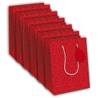 Clairefontaine 6x Geschenktasche M 21,5x10,2x25,3 cm, Herze Rot 30633-3C