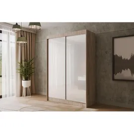 altdecor Schiebetürenschrank 120 x 215 x 61 cm Sonoma/Weiß