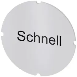 Siemens 3SU19000AB710AM0 Einlegeschild für Leuchtdrucktaster, rund, milchig, Beschriftung: schnell  - 10 Stück