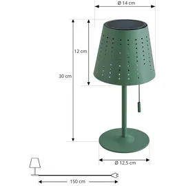 LINDBY Solarleuchte Metall 1 x 2,1 W LED spritzwassergeschützt IP44 grün