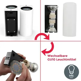 B.K.Licht Außenleuchte Kunststoff, Metall 15,1x6,7x9,2 cm inkl. 5W 400 Lumen weiß