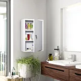 Dreistöckiger Medizinschrank Aus Stahl Mit 2 Schlüsseln Und Wandhalterung, 40 X 18 X 60 Cm, Weiß
