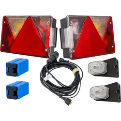 Rückleuchten Set: ASPÖCK MULTIPOINT IV Rückleuchten + ASPÖCK FLEXIPOINT I Begrenzungsleuchten + MANTES 4,4m 13-PIN Kabelbaum