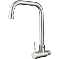 Moderne Wandarmatur Für Küchenspüle Aus Edelstahl Mit Schwenkbarem Auslauf Und Ausschließlich Kaltwasserfunktion