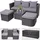 Mendler 3in1 HWC-J37 Lounge-Set anthrazit/hellgrau
