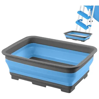 Pool FußWanne-Planschbecken FußWanne,Pool ZubehöR Rutschfestes Faltbare FußBad FüR Pool,fußwanne pool FüR Oberirdisches PoolzubehöR,FüßE SpüLen,Pool Sauber Halten (Blue)