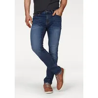 bruno banani Straight-Jeans Hutch gerade Beinform, mit Destroyed-Effekten, niedrige Leibhöhe, Gr. 34 Länge 32, blau Herren Straight Fit Jeans