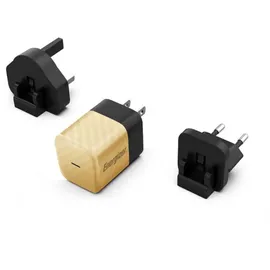 Energizer ENERGIZER, GaN 4A USB-C 20W Netzladegerät mit EU/UK/US Steckdosen, Schwarz / Gold - Bunt