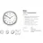 MEBUS Wanduhr 45,0 cm 14121 silber