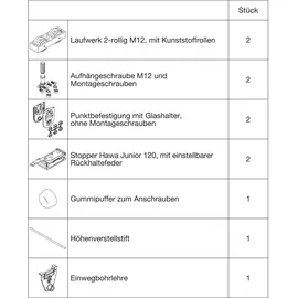 HAWA Junior 120/GP Schiebetürbeschlag schwarz