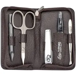 ERBE Siena Maniküre Set Reißverschluss, braun, 5-tlg. Nagelpflegeset Braun 