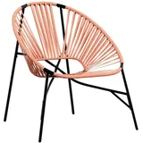 vidaXL Gartenstuhl in Ei-Form Schwarz und Orange Poly Rattan