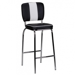 KADIMA DESIGN American Retro Barstuhl: Kunstleder, Chromfuß, 110 kg Belastbarkeit, verschiedene Farben