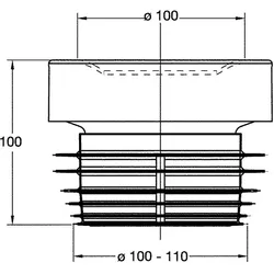 WC-Anschluss gerade Ø 100-110 mm, Farbe: Weiß