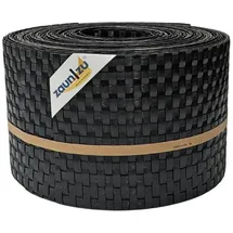 zaunzu® Sichtschutzstreifen 10 x 255 cm Schwarz Rattan 10 St.