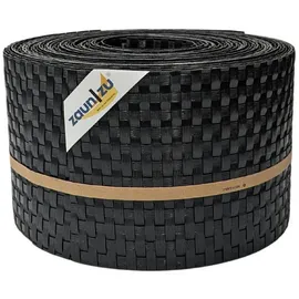 zaunzu® Sichtschutzstreifen 10 x 255 cm Schwarz Rattan 10 St.