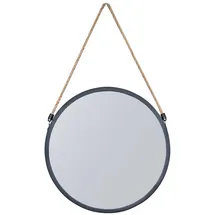 levandeo Spiegel 30cm Rund Schwarz Metall Jute Wandspiegel Flurspiegel Juteband Wanddeko Deko Badspiegel